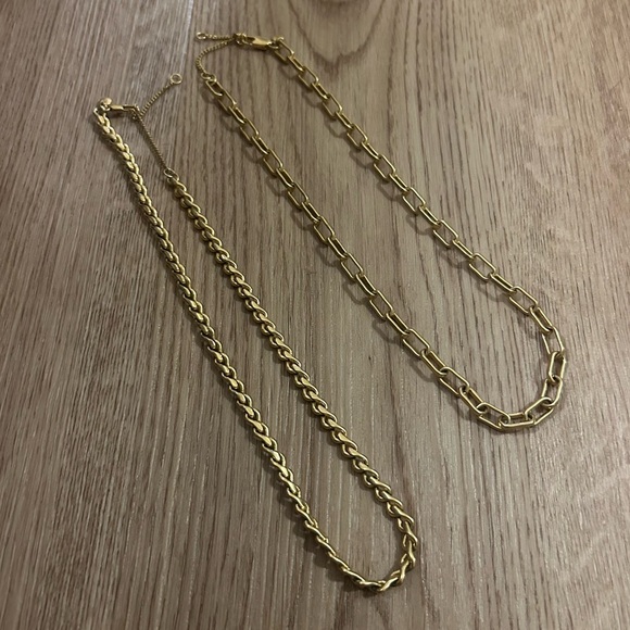 Madewell Gold Paperclip Chain And Rope Chain Bundle - Picture 5 of 15